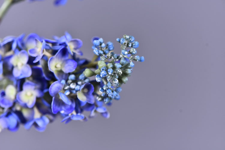 Tiges de lilas artificielles en vrac de 25,5 pouces au toucher réaliste, fleurs bleues et violettes, vente en gros