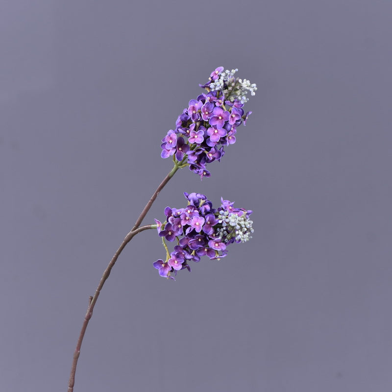 Tiges de lilas artificielles en vrac de 25,5 pouces au toucher réaliste, fleurs bleues et violettes, vente en gros