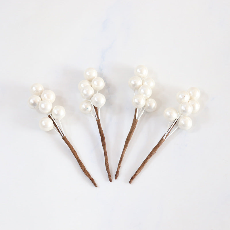 Lot de 5 tiges de baies artificielles en vrac pour sapin de Noël, pour loisirs créatifs, décoration d'intérieur, vente en gros