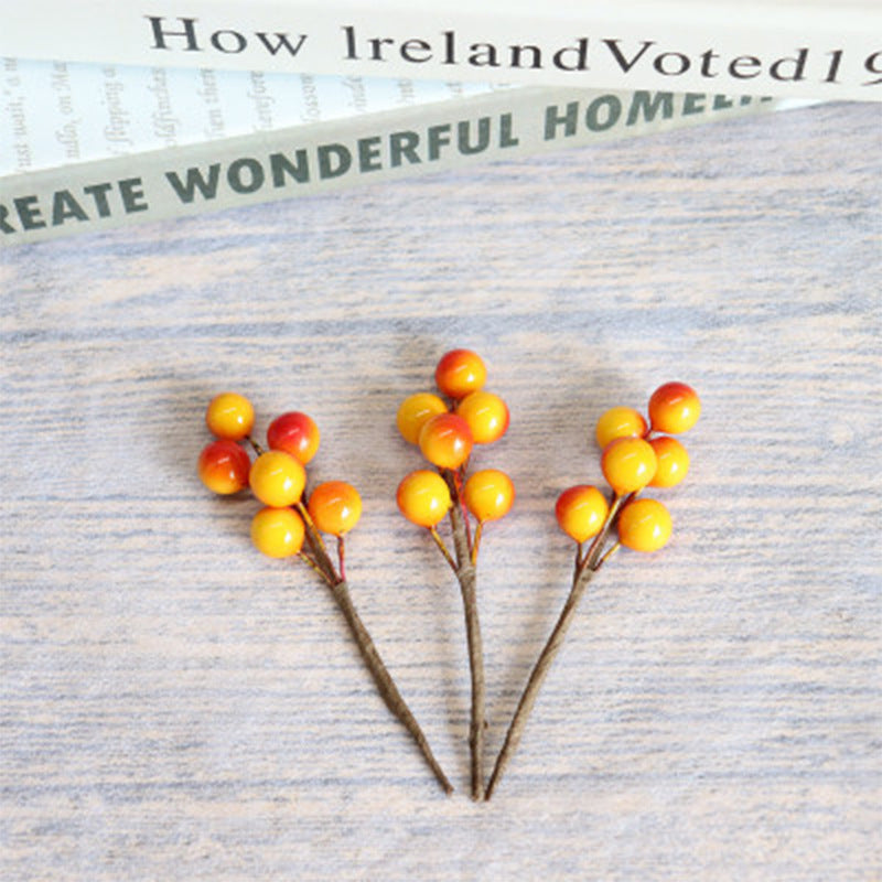 Lot de 5 tiges de baies artificielles en vrac pour sapin de Noël, pour loisirs créatifs, décoration d'intérieur, vente en gros