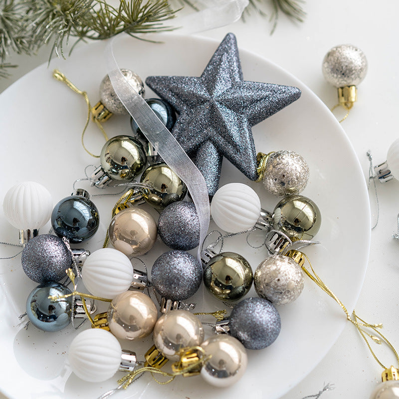 Bulk 30pcs Christmas Balls Set with Glitter Star Treetop Hanging Ornaments  Wholesale