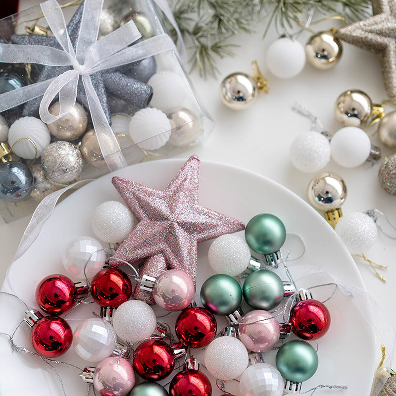Bulk 30pcs Christmas Balls Set with Glitter Star Treetop Hanging Ornaments  Wholesale