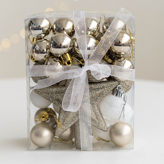 Bulk 30 PCS Christmas Balls Set with Glitter Star Treetop Hanging Ornaments for Christmas Tree Home Decor Wholesale