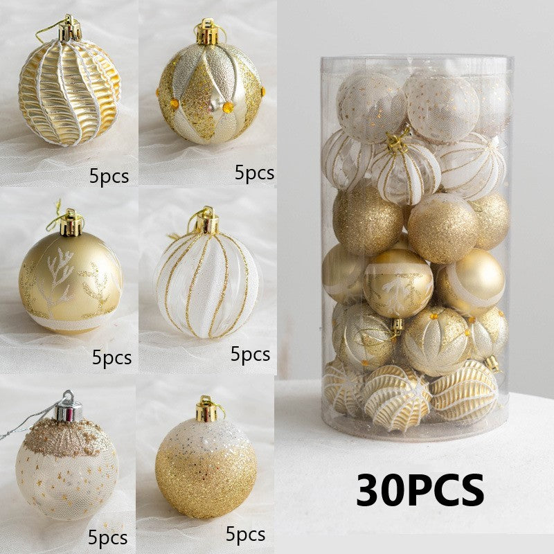 Lot de 30 boules de Noël à paillettes mélangées, ornements suspendus, vente en gros