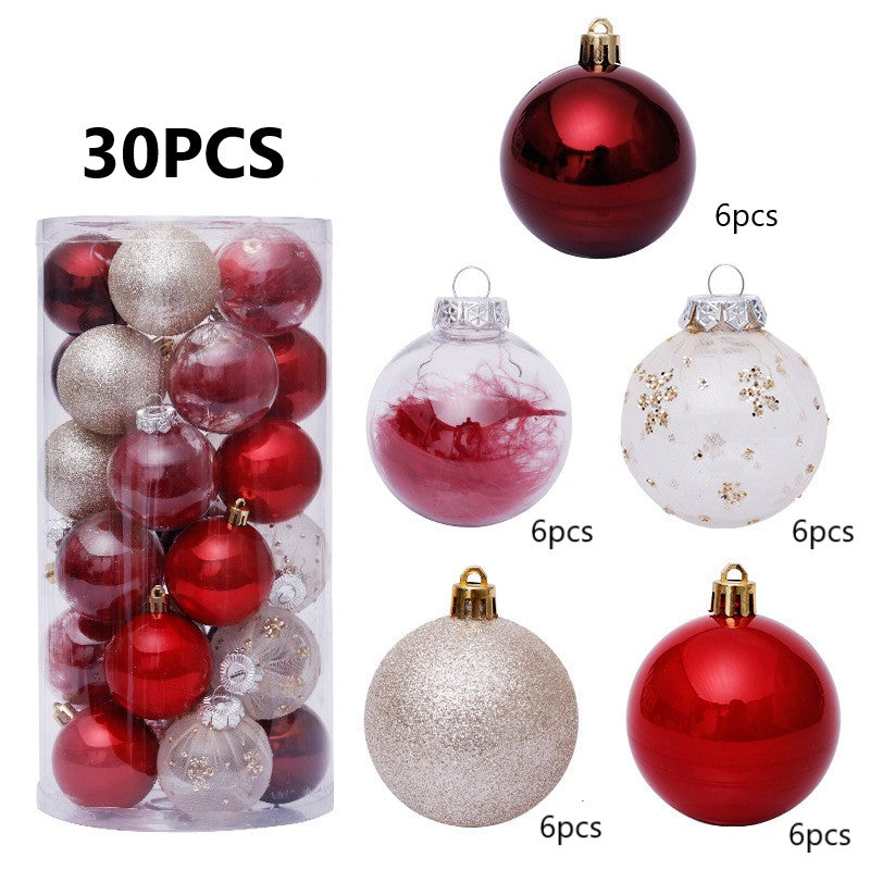 Lot de 30 boules de Noël à paillettes mélangées, ornements suspendus, vente en gros