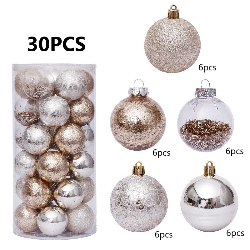 Lot de 30 boules de Noël à paillettes mélangées, ornements suspendus, vente en gros