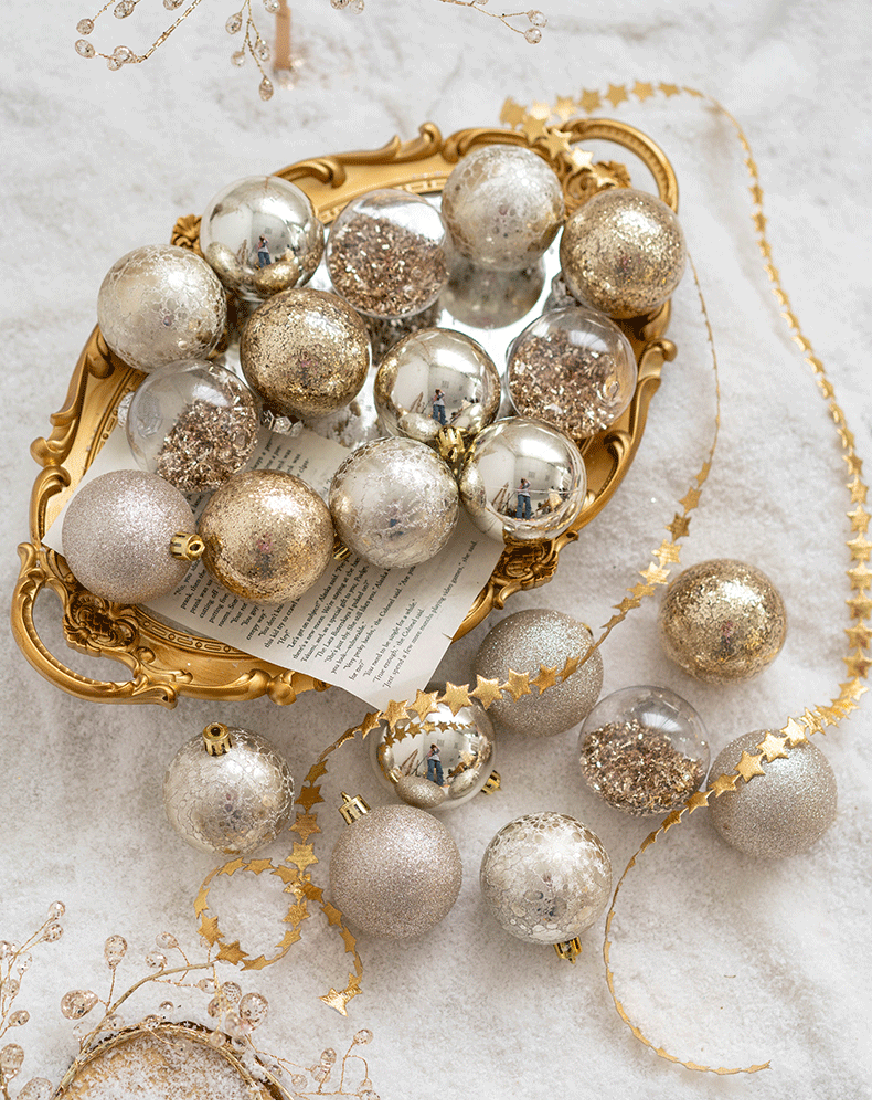 Lot de 30 boules de Noël à paillettes mélangées, ornements suspendus, vente en gros