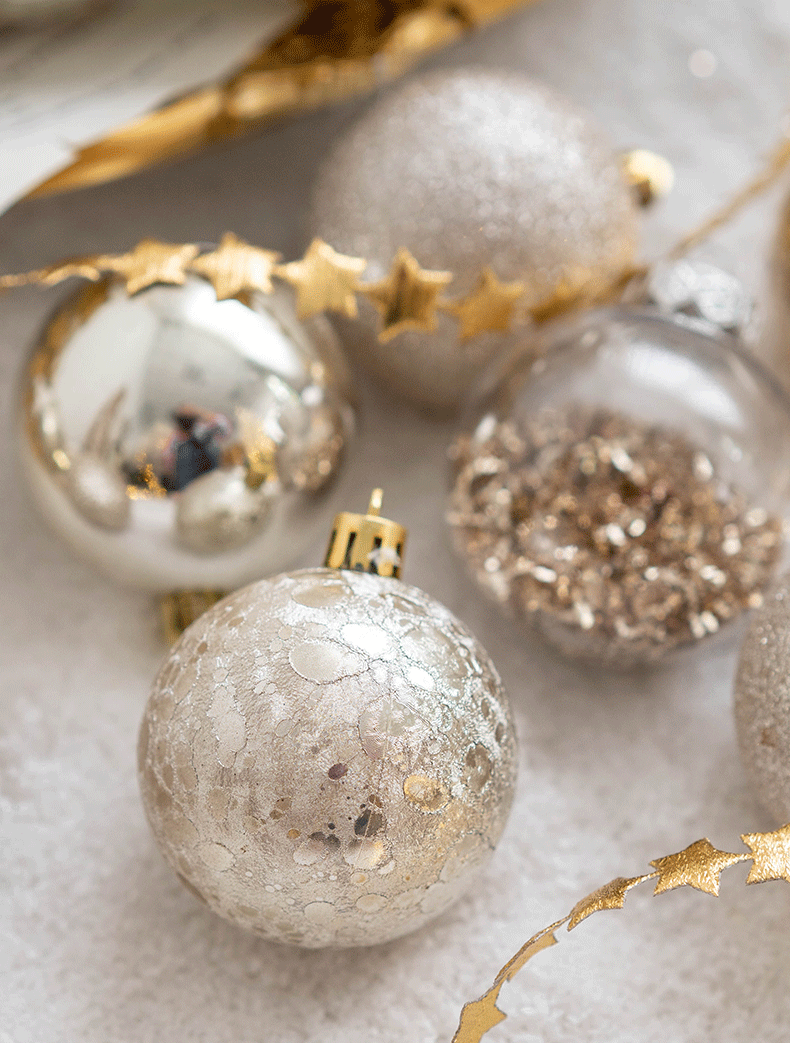 Lot de 30 boules de Noël à paillettes mélangées, ornements suspendus, vente en gros