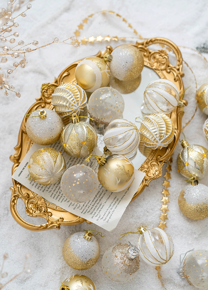 Lot de 30 boules de Noël à paillettes mélangées, ornements suspendus, vente en gros