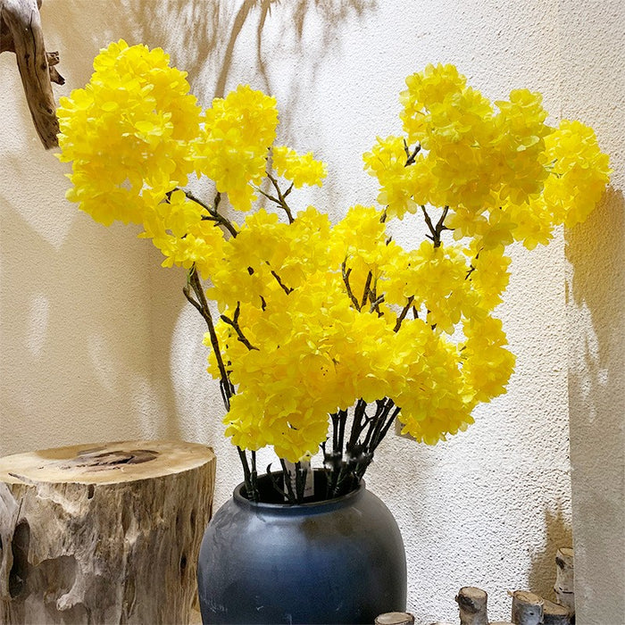 Bulk 4PCS 38" Yellow Cherry Blossom Tree Branches Artificial Flowers Wholesale