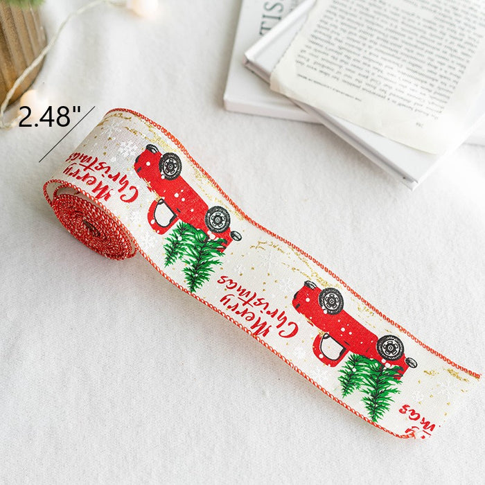 Bulk 5 Yards Linen Christmas Ribbon for Gift Wrapping Crafts DIY Holiday Xmas Decorations Wholesale
