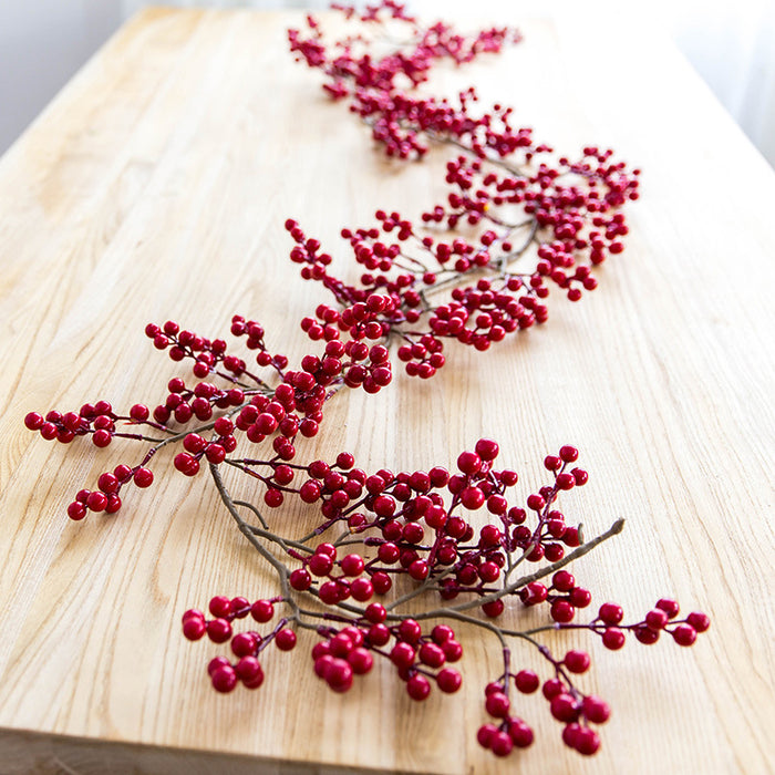 Bulk 6.56 Ft Red Berry Artificial Christmas Garland for Winter Holiday New Year Decor Wholesale