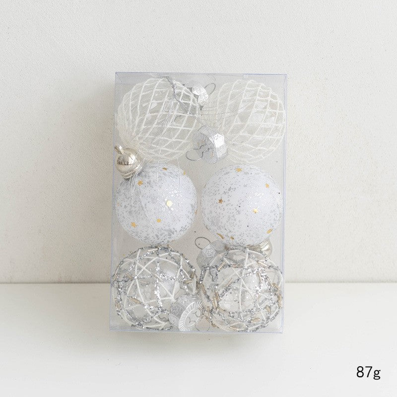 Bulk 6pcs Glitter Christmas Balls Set Hanging Ornaments for Christmas Tree Wholesale