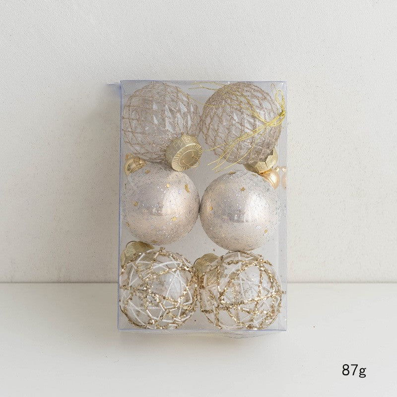 Bulk 6pcs Glitter Christmas Balls Set Hanging Ornaments for Christmas Tree Wholesale