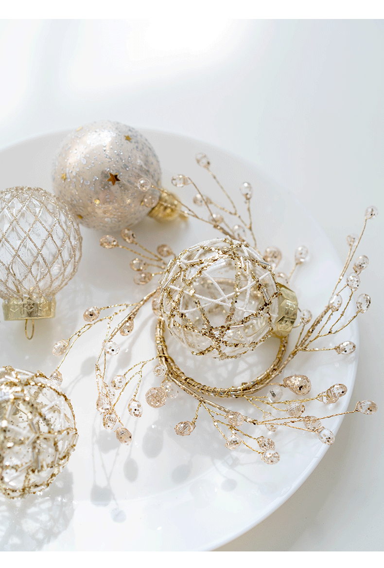 Bulk 6pcs Glitter Christmas Balls Set Hanging Ornaments for Christmas Tree Wholesale