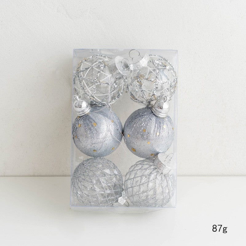 Bulk 6pcs Glitter Christmas Balls Set Hanging Ornaments for Christmas Tree Wholesale