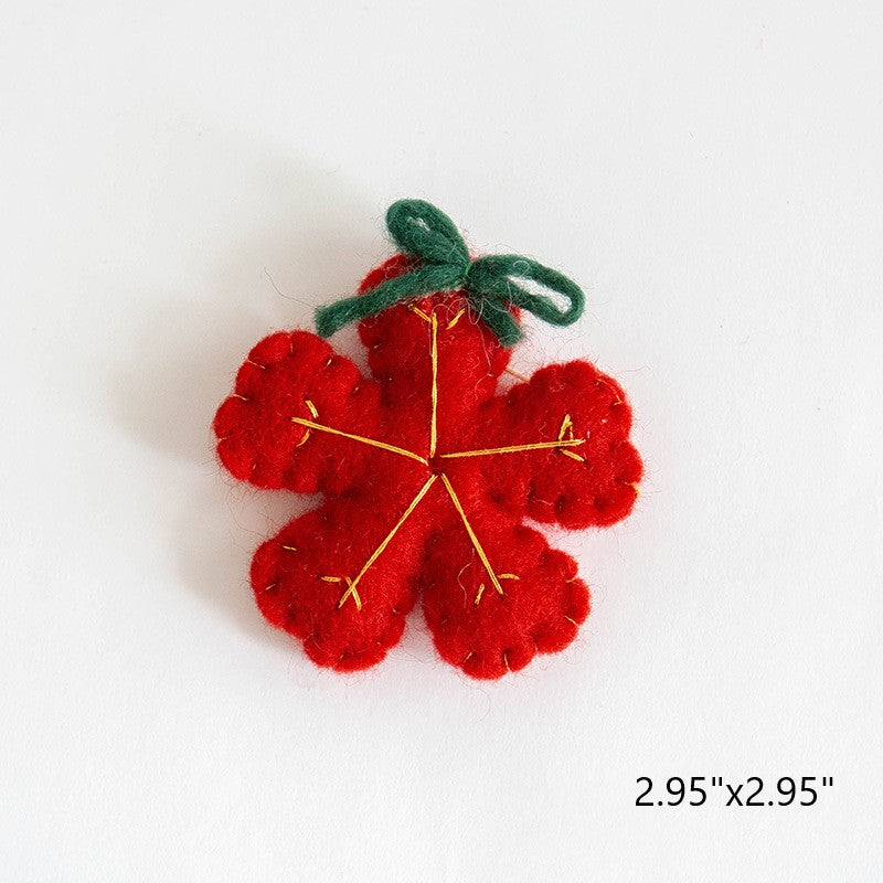 Lot de 6 pendentifs en feutre de laine en forme de flocon de neige à suspendre pour sapin de Noël, décorations de fête du Nouvel An, vente en gros