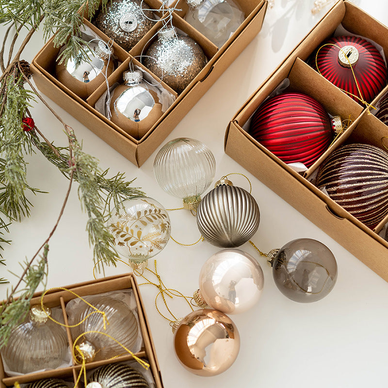 Lot de 6 boules de Noël en verre à suspendre pour sapin de Noël, décoration de mariage, de vacances, vente en gros