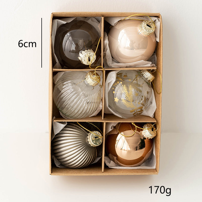 Lot de 6 boules de Noël en verre à suspendre pour sapin de Noël, décoration de mariage, de vacances, vente en gros