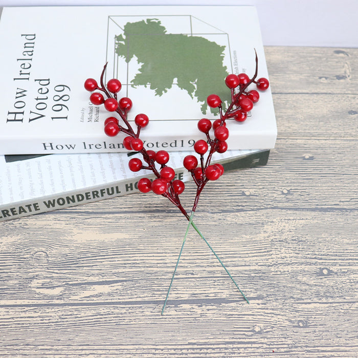 Bulk 9.8" Artificial Red Berry Stems Christmas Picks Branches for Vase Holiday Home Decor Wholesale