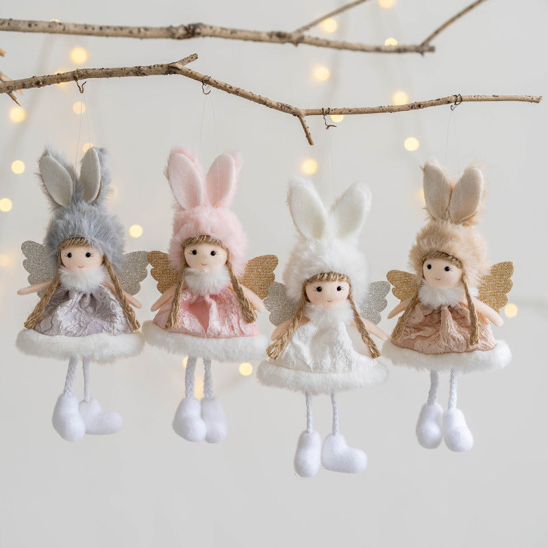 Bulk Angel Doll Pendant Christmas Tree Hanging Ornaments Wedding Birthday Gifts New Year Party Decor Wholesale