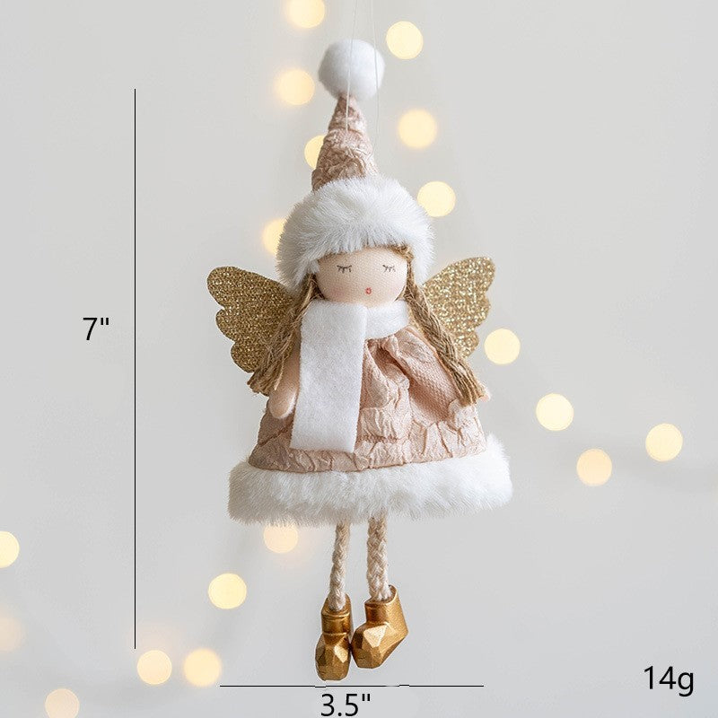 Bulk Angel Doll Pendant Christmas Tree Hanging Ornaments Wedding Birthday Gifts New Year Party Decor Wholesale