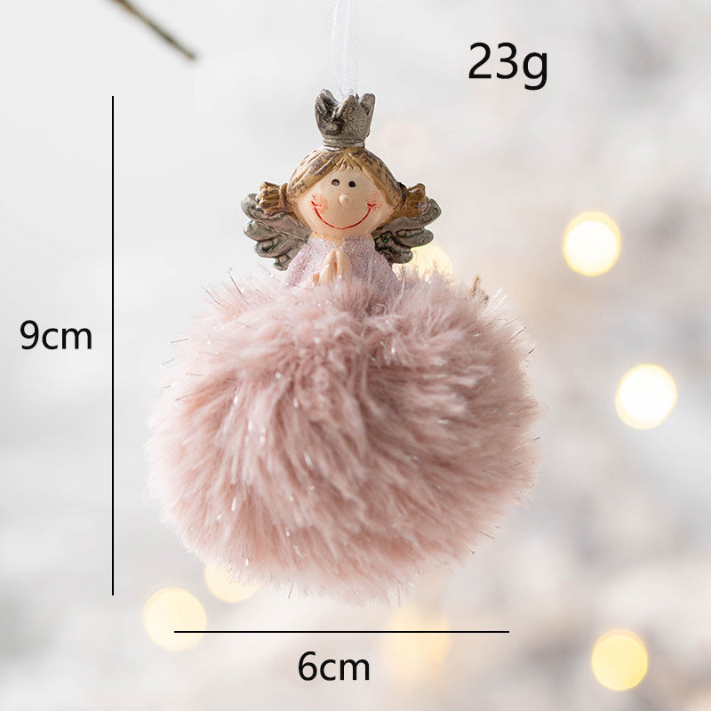 Bulk Angel Plush Ball Pendant Hanging Ornaments for Christmas Wedding Party Decor Birthday Gifts Wholesale