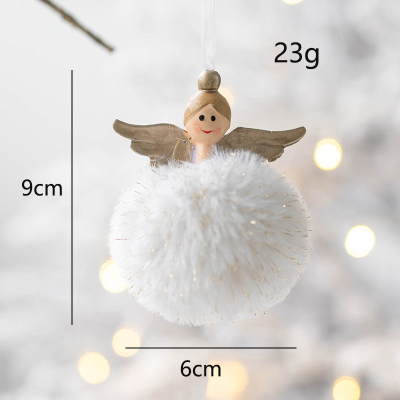 Bulk Angel Plush Ball Pendant Hanging Ornaments for Christmas Wedding Party Decor Birthday Gifts Wholesale