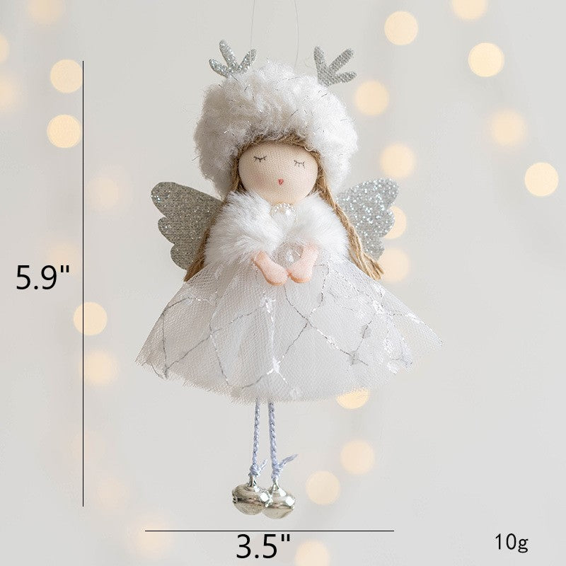Bulk Antler Angel Doll Pendant Christmas Tree Hanging Ornaments Wedding New Year Party Decor Birthday Gifts Wholesale