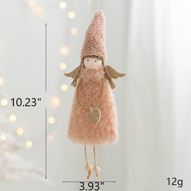 Bulk Antler Angel Doll Pendant Christmas Tree Hanging Ornaments Wedding New Year Party Decor Birthday Gifts Wholesale