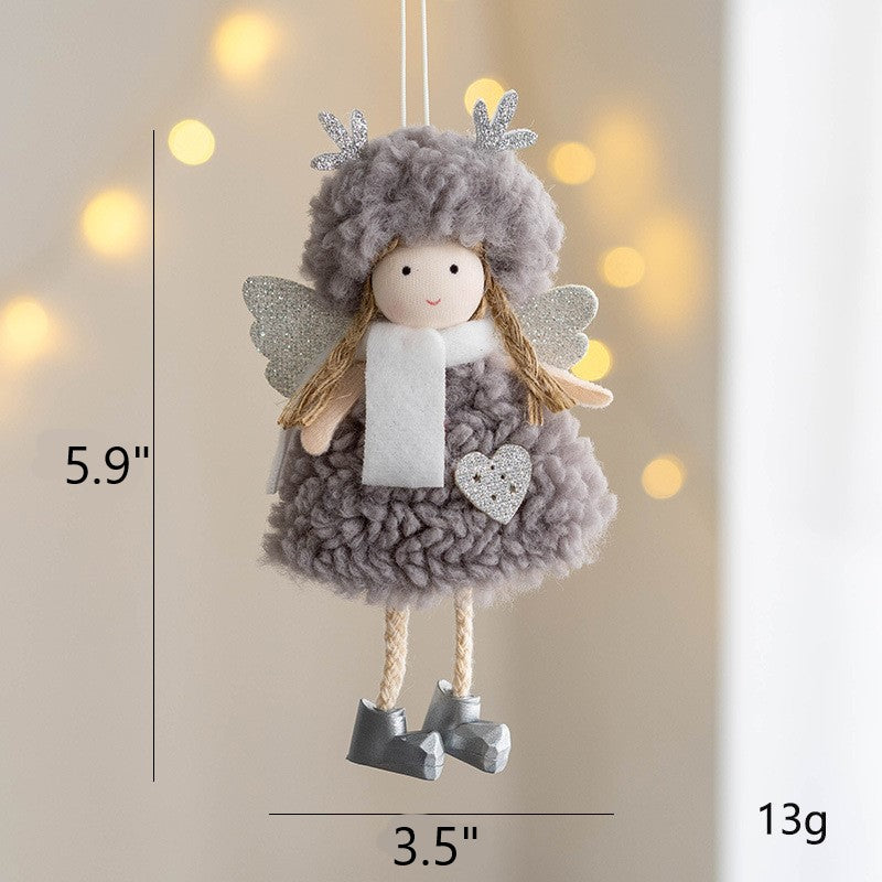 Bulk Antler Angel Doll Pendant Christmas Tree Hanging Ornaments Wedding New Year Party Decor Birthday Gifts Wholesale