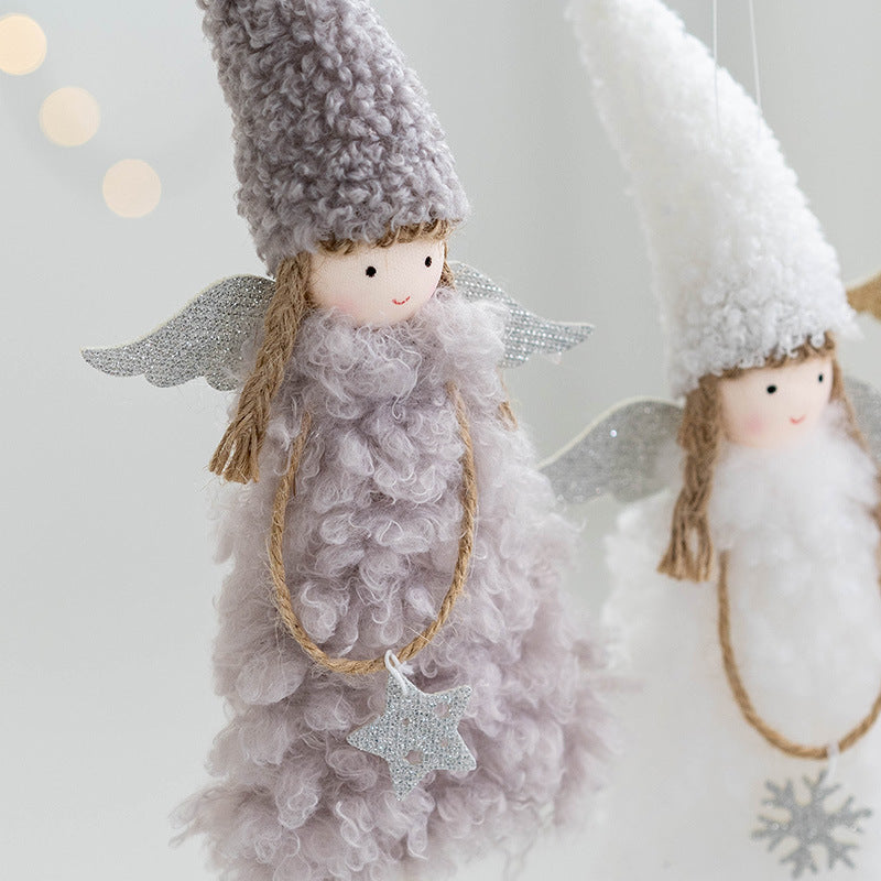 Bulk Antler Angel Doll Pendant Christmas Tree Hanging Ornaments Wedding New Year Party Decor Birthday Gifts Wholesale