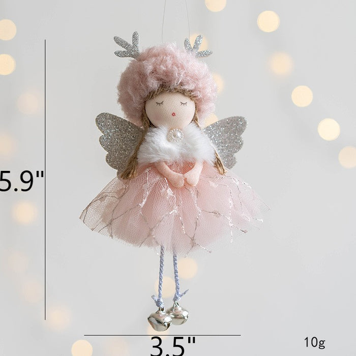 Bulk Antler Angel Doll Pendant Christmas Tree Hanging Ornaments Wedding New Year Party Decor Birthday Gifts Wholesale