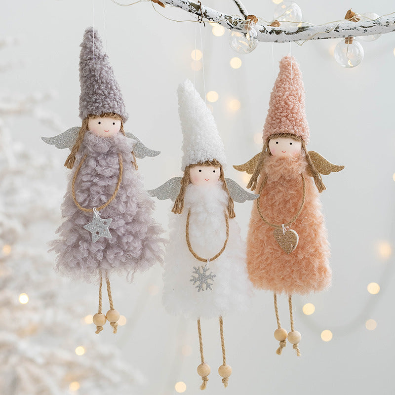 Bulk Antler Angel Doll Pendant Christmas Tree Hanging Ornaments Wedding New Year Party Decor Birthday Gifts Wholesale