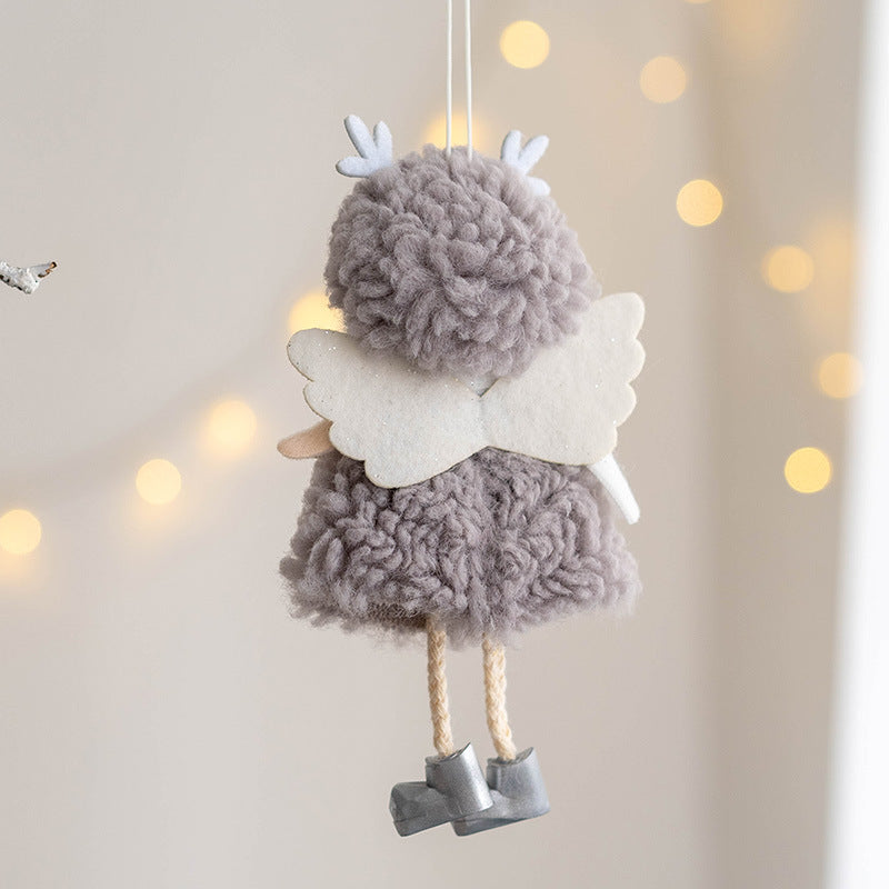 Bulk Antler Angel Doll Pendant Christmas Tree Hanging Ornaments Wedding New Year Party Decor Birthday Gifts Wholesale