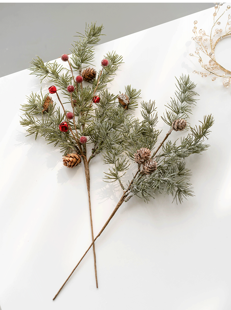 Bulk Artificial Christmas Picks Red Berry Pinecones Wreath Swags Hanging Vines Garland for Christmas Floral Arrangement Holiday Decor Wholesale