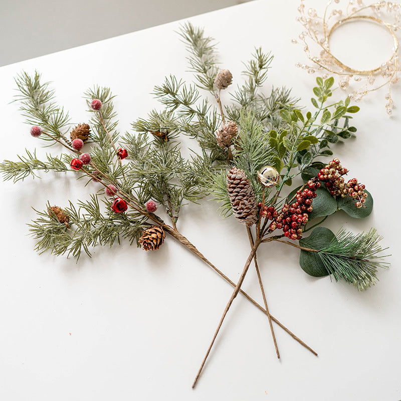 Bulk Artificial Christmas Picks Red Berry Pinecones Wreath Swags Hanging Vines Garland for Christmas Floral Arrangement Holiday Decor Wholesale