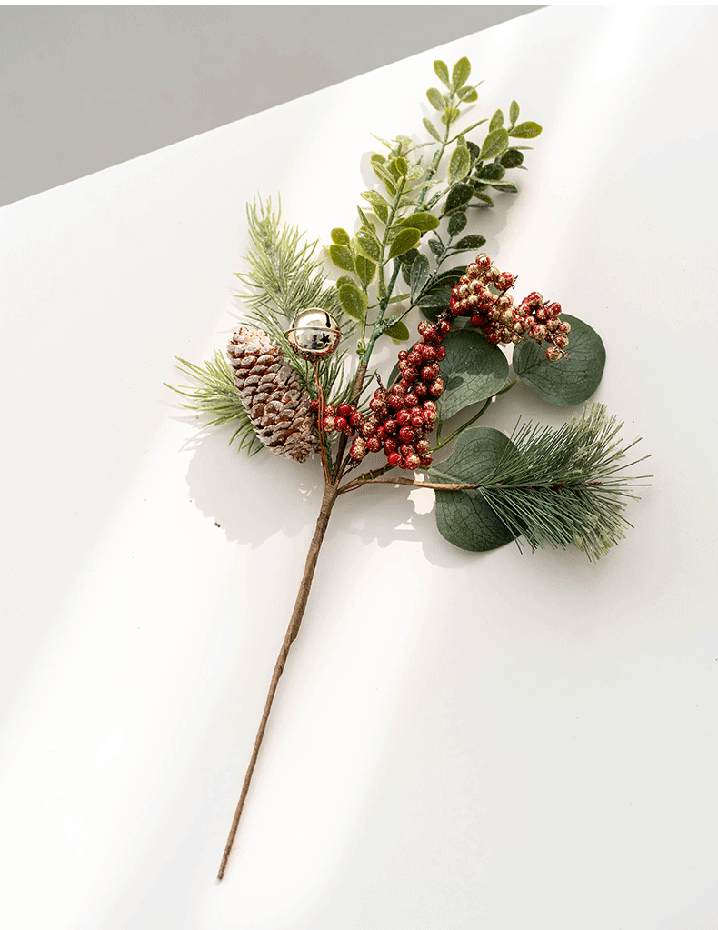 Bulk Artificial Christmas Picks Red Berry Pinecones Wreath Swags Hanging Vines Garland for Christmas Floral Arrangement Holiday Decor Wholesale