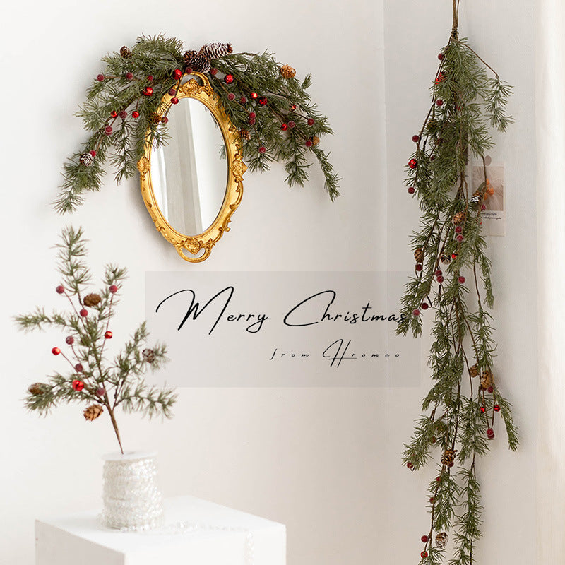 Bulk Artificial Christmas Picks Red Berry Pinecones Wreath Swags Hanging Vines Garland for Christmas Floral Arrangement Holiday Decor Wholesale