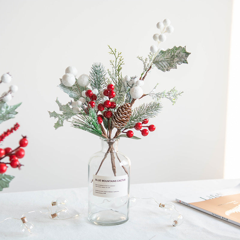 Bulk Artificial Christmas Picks Stems Pine Cones Holly Leaves Wholesale