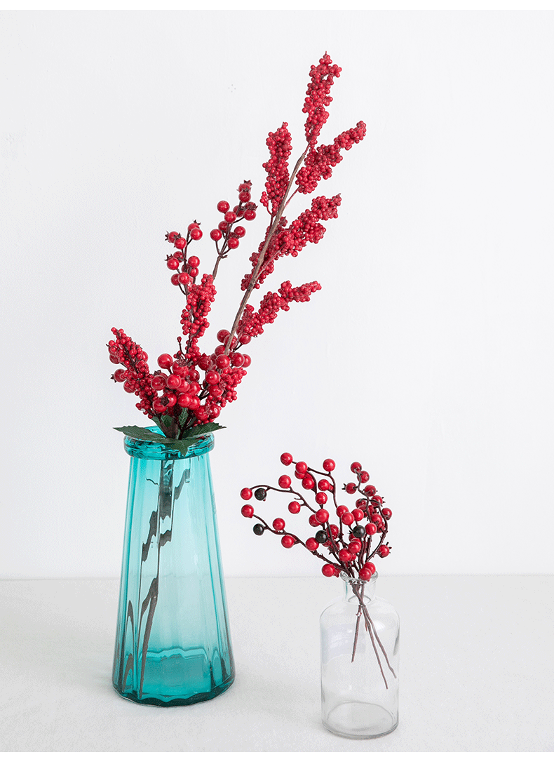 Bulk Artificial Christmas Red Berry Picks Holly Berries Branches Stems Wholesale