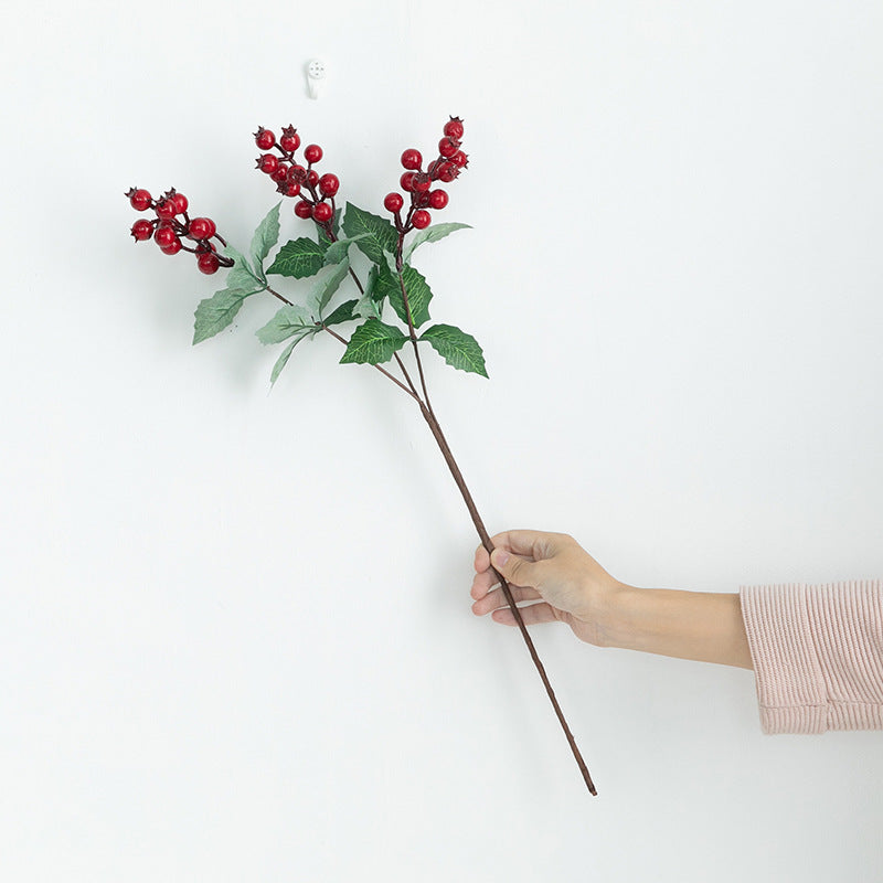 Bulk Artificial Christmas Red Berry Picks Holly Berries Branches Stems Wholesale