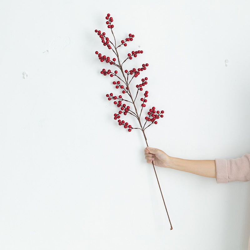 Bulk Artificial Christmas Red Berry Picks Holly Berries Branches Stems Wholesale