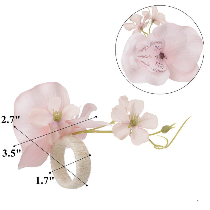 Servilleteros de flores de seda de orquídeas artificiales a granel al por mayor 