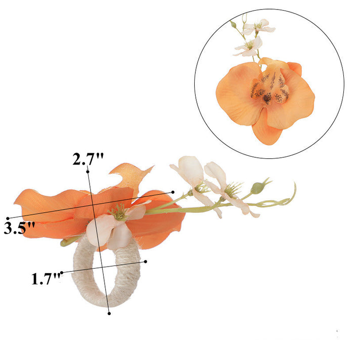 Servilleteros de flores de seda de orquídeas artificiales a granel al por mayor 