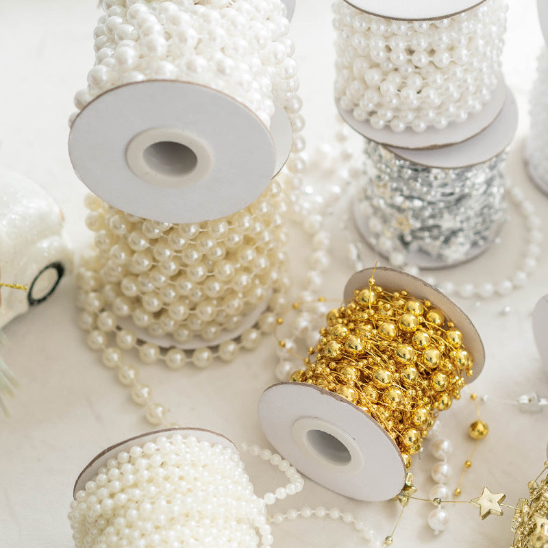 Bulk Artificial Pearls Star Christmas Tree Beads Garland String Chains for DIY Christmas Wedding Decoration Wholesale