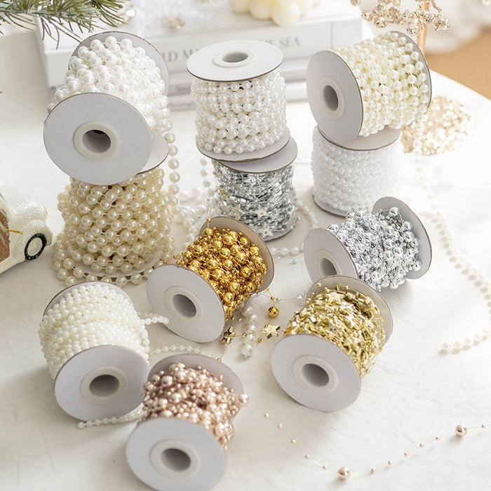 Bulk Artificial Pearls Star Christmas Tree Beads Garland String Chains for DIY Christmas Wedding Decoration Wholesale