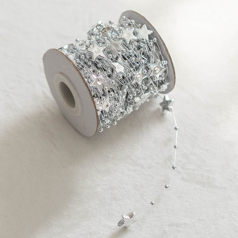 Bulk Artificial Pearls Star Christmas Tree Beads Garland String Chains for DIY Christmas Wedding Decoration Wholesale