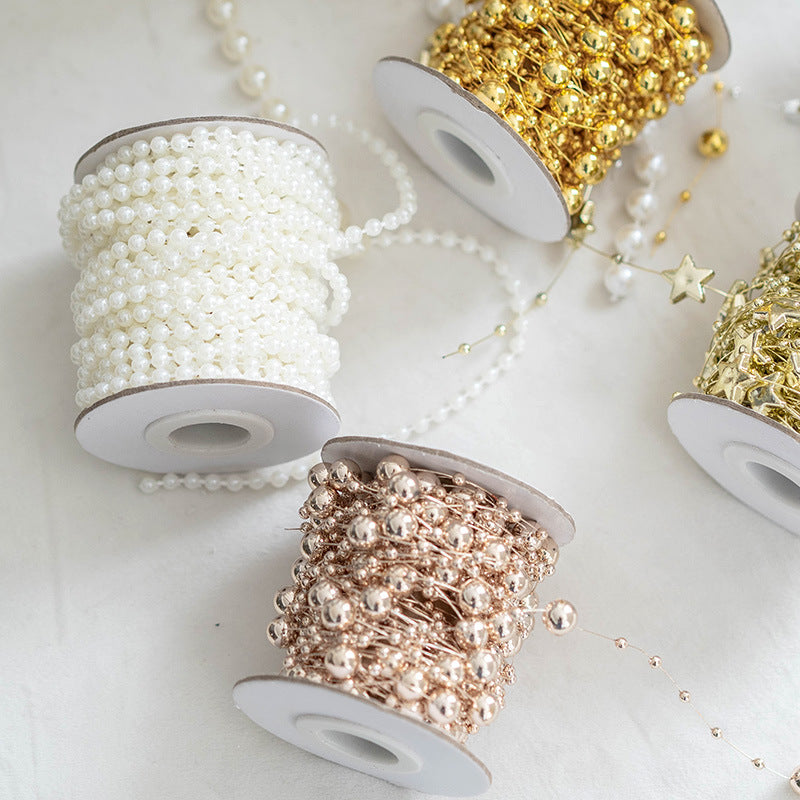 Bulk Artificial Pearls Star Christmas Tree Beads Garland String Chains for DIY Christmas Wedding Decoration Wholesale