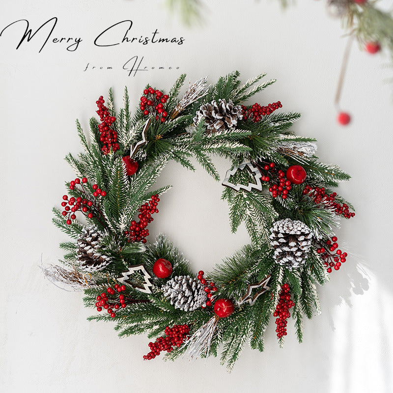 Bulk Artificial Pine Cone Berry Christmas Series Wreaths Ornament for Front Door Christmas Decoration Wholesale